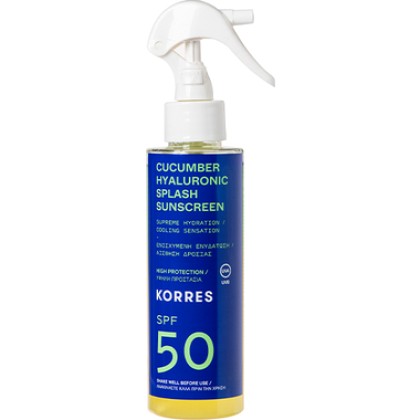 
      Korres Cucumber Hyaluronic Splash Sunscreen SPF50 150ml
 