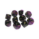 Gemini Polyhedral Black-Purple /gold x10
