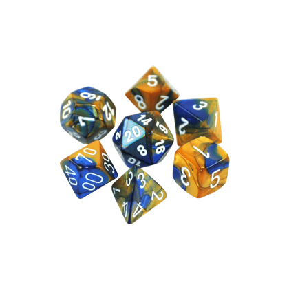 Gemini Polyhedral Blue-Gold /white x7
