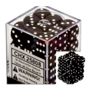 Opaque Dice D6 (12mm) - Black-White (Pipped) x36