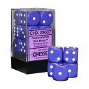 Opaque Dice D6 (16mm) - Purple-White (Pipped) x12