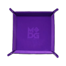 Velvet Folding Dice Tray (10x10): Purple with Leather Backing
