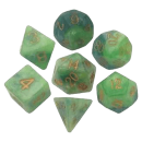Resin Dice 16mm Green Light Green with Gold Numbers Combo Attack