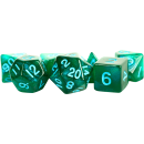 16mm Acrylic Poly Set Stardust Green with Blue Numbers