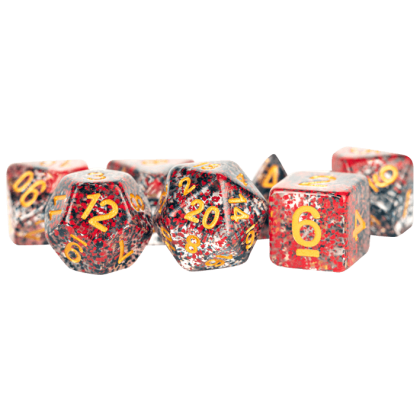 16mm Resin Polyhedral Dice Set Particle Dice Red Black