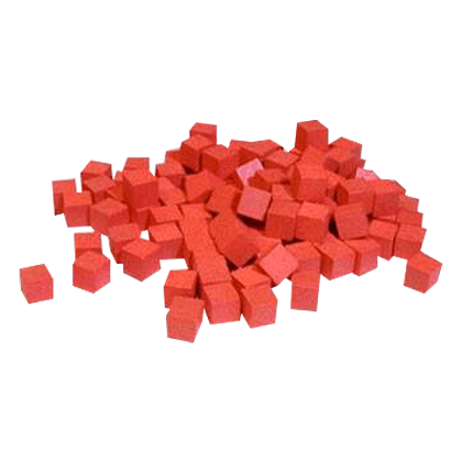 Wooden Cube Set 10mm - Red (100)