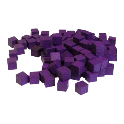 Wooden Cube Set 10mm - Purple (100)