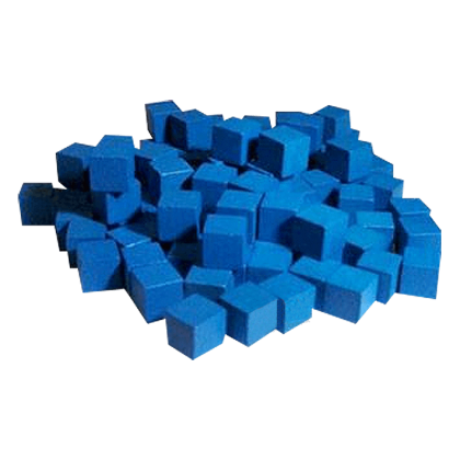 Wooden Cube Set  8mm - Blue (100)