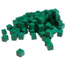 Wooden Cube Set  10mm - Green (100)