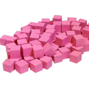 Wooden Cube Set  10mm - Pink (100)
