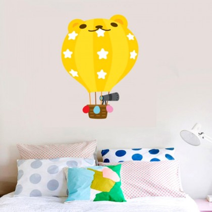 Αυτοκόλλητο τοίχου κίτρινο αερόστατο
