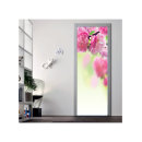 Αυτοκόλλητο πόρτας με Φύση με Ροζ λουλούδια 2