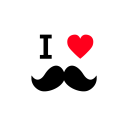 Αυτοκόλλητο αυτοκινήτου I love mustache