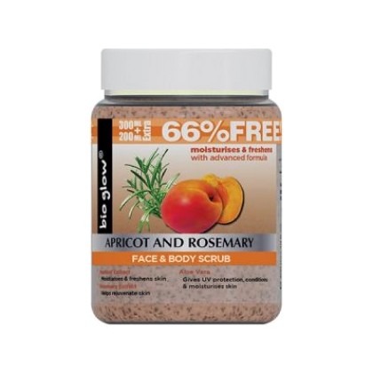 Bio Glow - Face and Body Scrub with Apricot & Rosemary 500ml