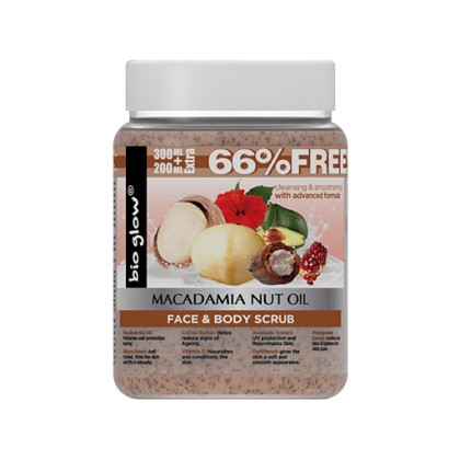 Bio Glow - Face and Body Scrub with Macadamia Nut Oil 500ml