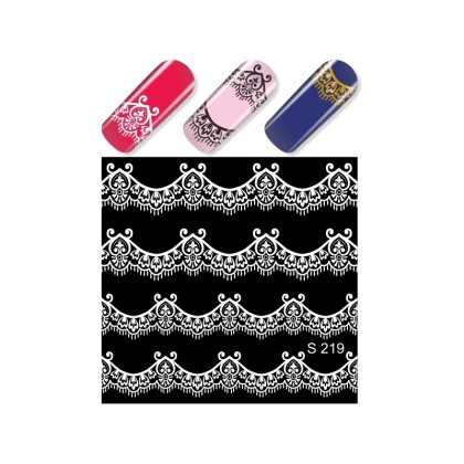 Water Nail Stickers 219 White - Crocus Professional