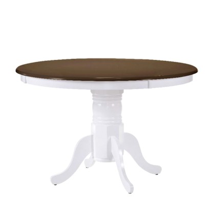 E-06326 Τραπέζι NIRVANA (Φ106+30cm x75) Καρυδί/Άσπρο (Ε7680,5)