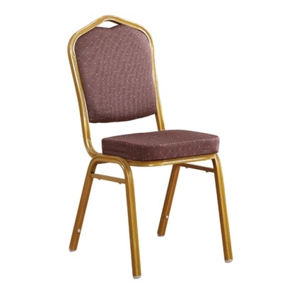 E-07288 Καρέκλα Μεταλλική HILTON (45x62x94) Gold/Ύφασμα Καφέ (ΕΜ