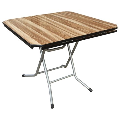 E-08069 Τραπέζι πτυσσόμενο TOPAL (80x80 (Φ106)cm) Μετ.Γκρι/Wood 