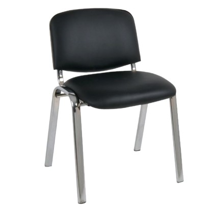36613 Καρέκλα επισκέπτη SIGMA μέταλλο Χρώμιο/PVC Μαύρο (ΕΟ550,10