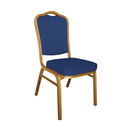 E-02962 Καρέκλα Μεταλλική HILTON (45x62x94) Χρυσαφί/Μπλε (ΕΜ513,