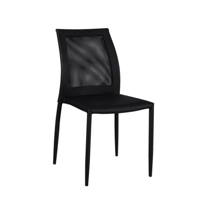79749 PARMA καρέκλα μεταλλική PU/Mesh Μαύρο (ΕΜ904,1)