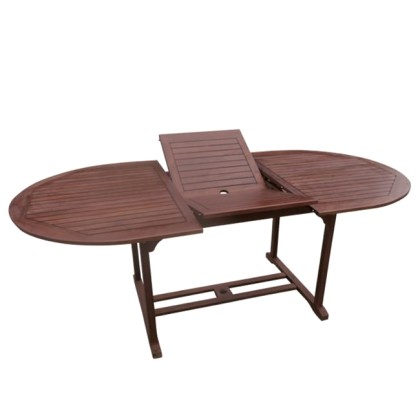 E-00970 Τραπέζι οβάλ ξύλινο επεκτεινόμενο GARDEN (150+50x100x74)