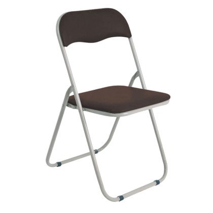 E-04110 LINDA Καρέκλα πτυσόμενη μεταλλική PVC Καφέ  (Ε557,3)