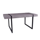 E-04093 Τραπέζι TABLOT (160x90x75) Γκρι-Cement/Βαφή Μαύρη (ΕΜ818