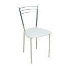 61669 VALETTA καρέκλα μεταλλική PVC Εκρού (ΕΜ936,1)