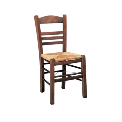 06268 ΣΙΦΝΟΣ καρέκλα ξύλινη με Ψάθα Εμποτισμού Καρυδί (Ρ969,Ε2)