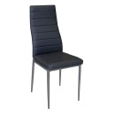 E-04784 Καρέκλα μεταλλική JETTA-I Βαφή Γκρι/PVC Μαύρο (Συσκ.6) (