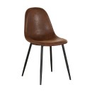 E-04961 Καρέκλα Μεταλλική CELINA (45x54x85) Ύφασμα Suede Καφέ (Ε