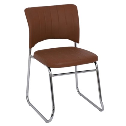 E-05841 Καρέκλα VENUS-W (50x56x84) Χρώμιο/Pu Καφέ (ΕΟ554,3W)