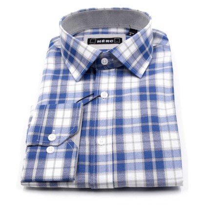 Ανδρικό πουκάμισο “HERC” μπλέ ρουά