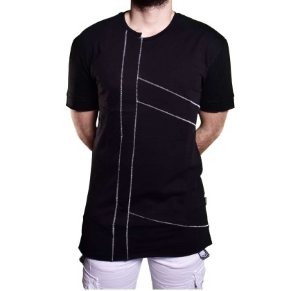 Ανδρικό t-shirt LONG LINE “2Y PREMIUM” μαύρο