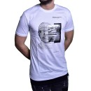 Ανδρικό t-shirt LONG LINE “MACHINIST” άσπρο