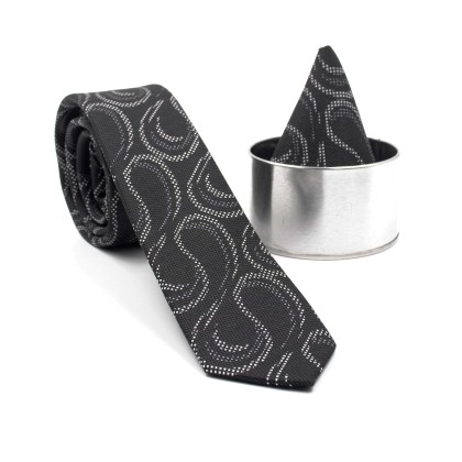 Γραβάτα με μαντήλι «ΜΟΝΤΑΖ» μαύρη