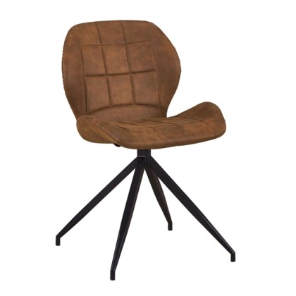 NORMA καρέκλα Μεταλ.Μαύρη/Ύφ.Suede Καφέ ΕΜ792,2