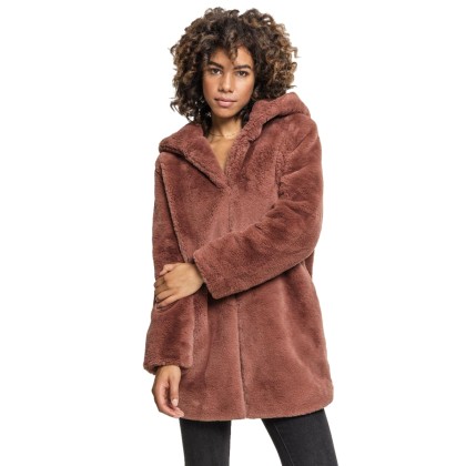 Urban Classics Γυναικείο Παλτό Ladies Hooded Teddy Coat TB2375 Ρ