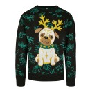 Urban Classics Pug Christmas Sweater black TB3207