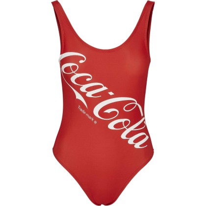Merchcode Γυναικείο Ολόσωμο Μαγιό Coca Cola Logo red MC517