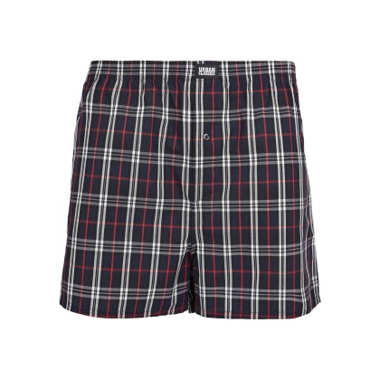 Urban Classics Woven Plaid Boxer Shorts 2-Pack red / navy TB3543