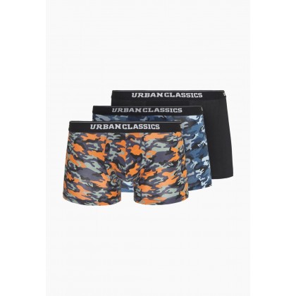 Urban Classics Boxer Shorts 3-Pack blue camo/orange camo/black T