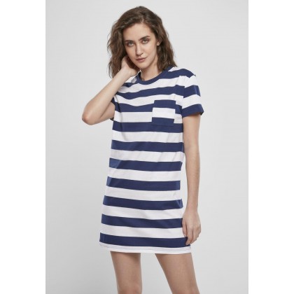 Urban Classics Ladies Stripe Boxy Tee Dress blue/white TB3637