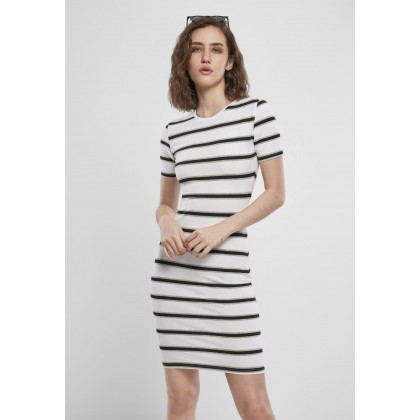 Urban Classics Ladies Stretch Stripe Dress white TB3652