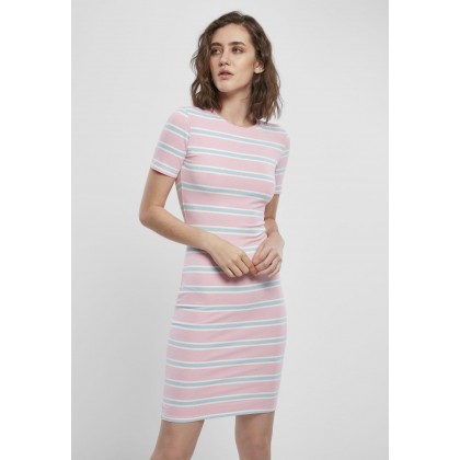 Urban Classics Ladies Stretch Stripe Dress pink TB3652