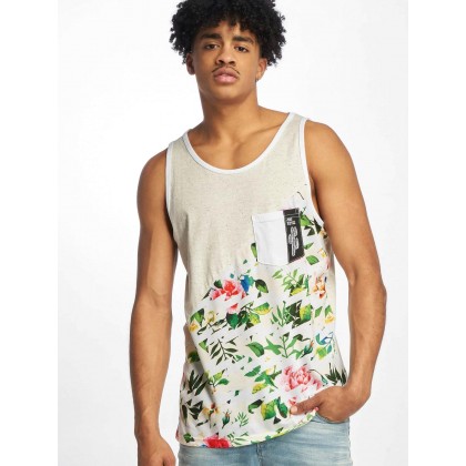 Just Rhyse Mens Floral Tank Tops JRTT307OWHTCOL white