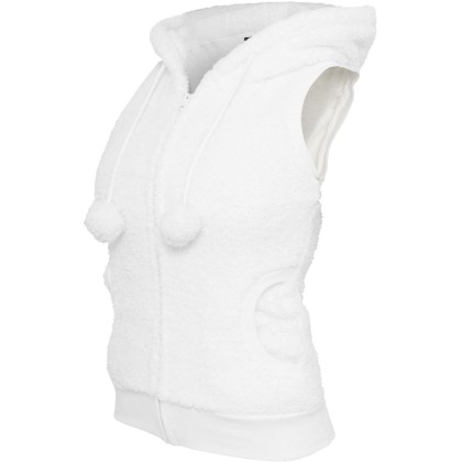 Urban Classics Γυναικείο μπουφάν Ladies Teddy Vest TB393 Λευκό