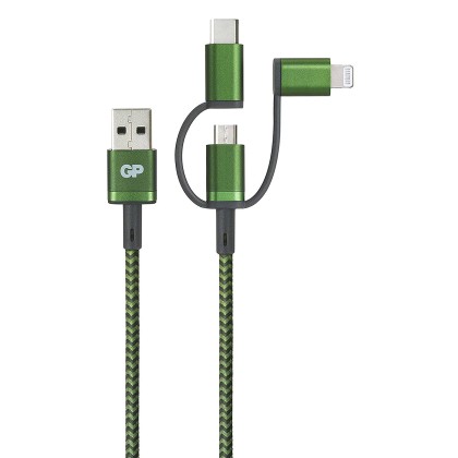 GP CY1A Charge  Sync Cable 1m 3in1 USBA to MicroUSBCLight - Πληρ